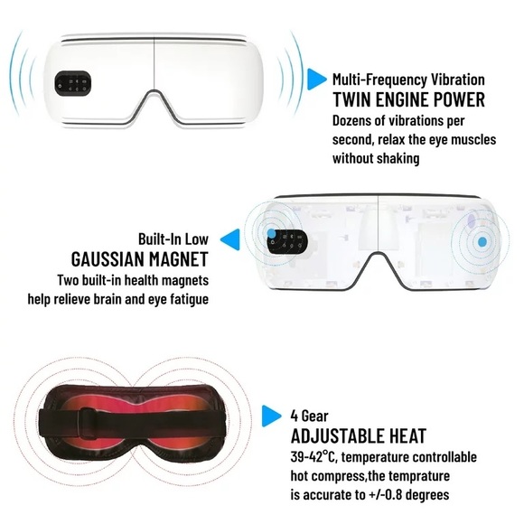 NWT TRAKK Eye Therapy Massager BT Electric Eye Massager w/ Heat + Vibration - Picture 2 of 14